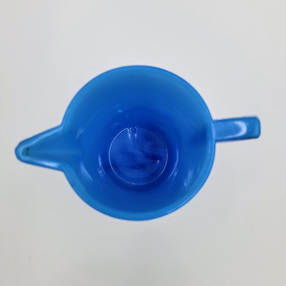 Vintage Akro Agate Pitcher Teapot Stacked Disc Blue Child’s Pitcher Read - Picture 7 of 10